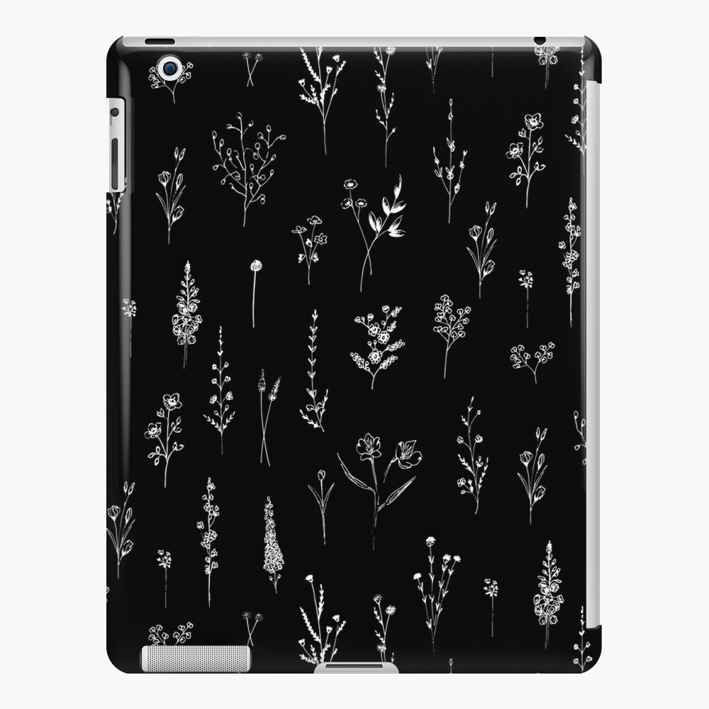 Black wildflowers iPad Case & Skin