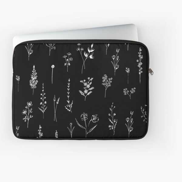 Black wildflowers Laptop Sleeve