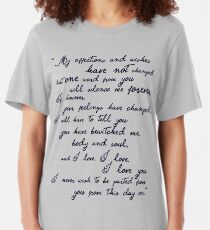 Pride and Prejudice, Darcy (black) Quote Slim Fit T-Shirt