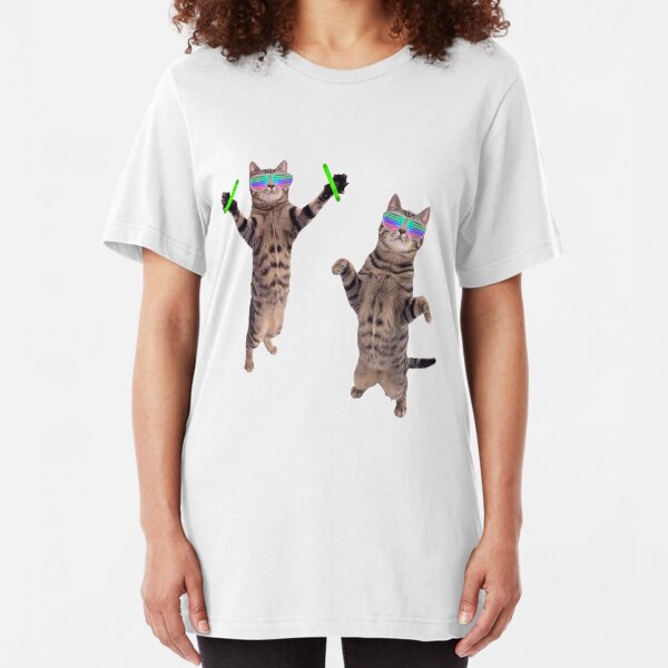Cats At A Rave Slim Fit T-Shirt
