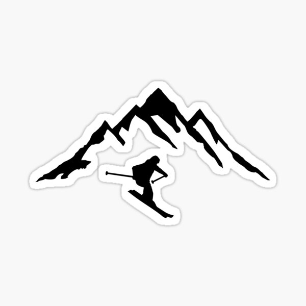 Ski touring & mountains Sticker by claudiasartwork