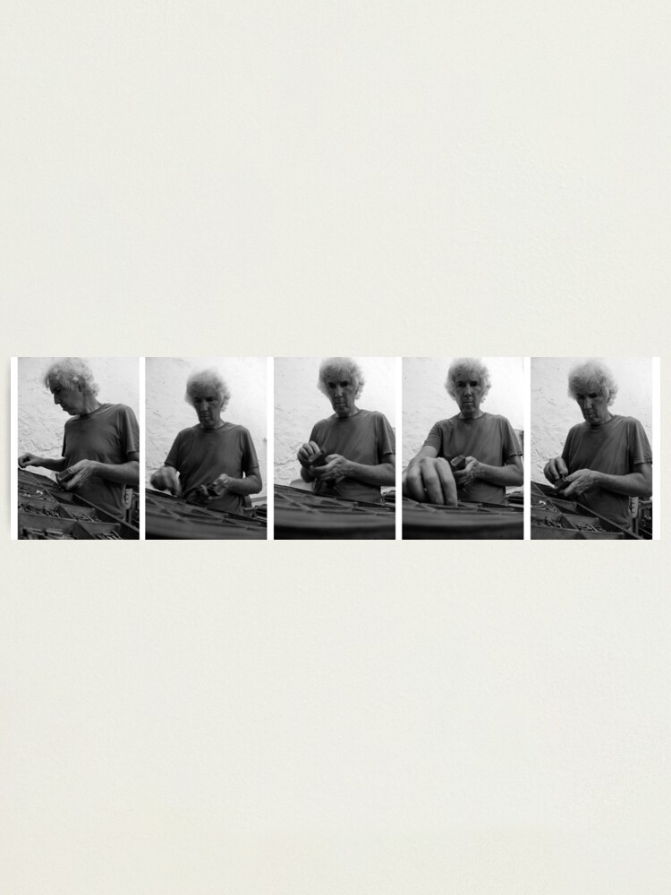 Alternate view of Tómas Typesets Photographic Print