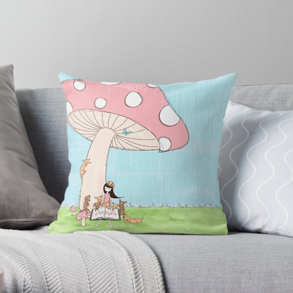 Under The Mushroom Throw Pillow