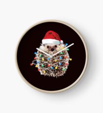 Christmas hedgehogs Clock