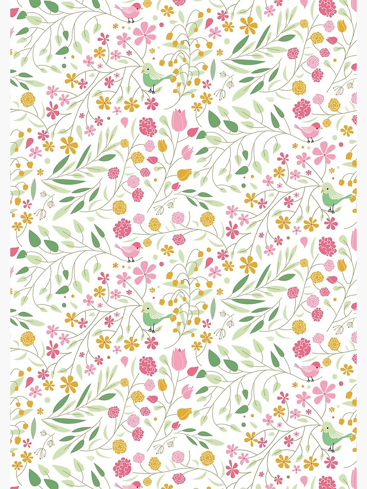 « Motif liberty Oiseaux & fleurs » par OGraphinerie