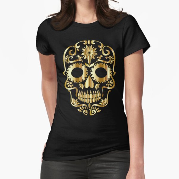 Skull graphic t-shirts - Gold Skull for men's and women's Fitted T-Shirt
