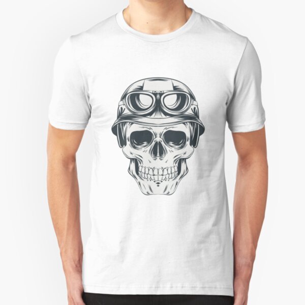 Skull clothing - Mens skull t-shirts - Motorcyclist Slim Fit T-Shirt