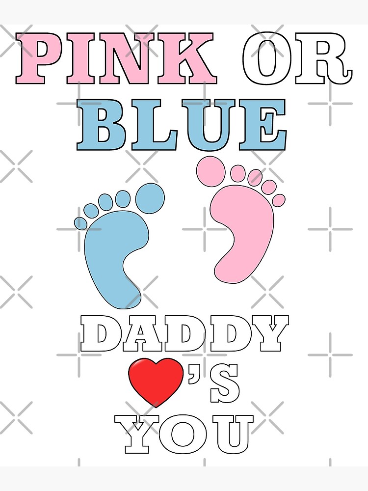 Papa rose ou bleu vous aime Genre Révéler bébé' Autocollant