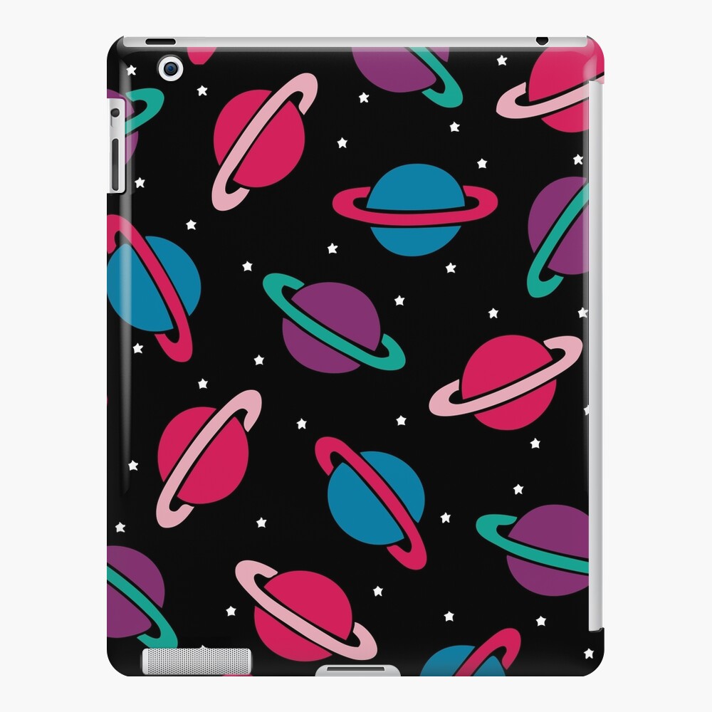 Neon Space Planets Pattern iPad Snap Case