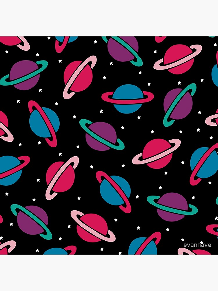 Neon Space Planets Pattern by evannave