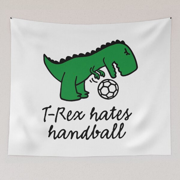 Item preview, T-Rex hates handball ball funny dinosaur cute designed and sold by LaundryFactory.