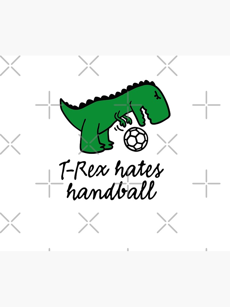 T Rex Hates Handball Ball Lustige Dinosaurier Dino Bettbezug Von Laundryfactory Redbubble