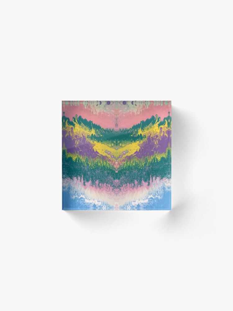 Alternate view of Abstract Painting-"South Beach Ocean Waves" Acrylic Block