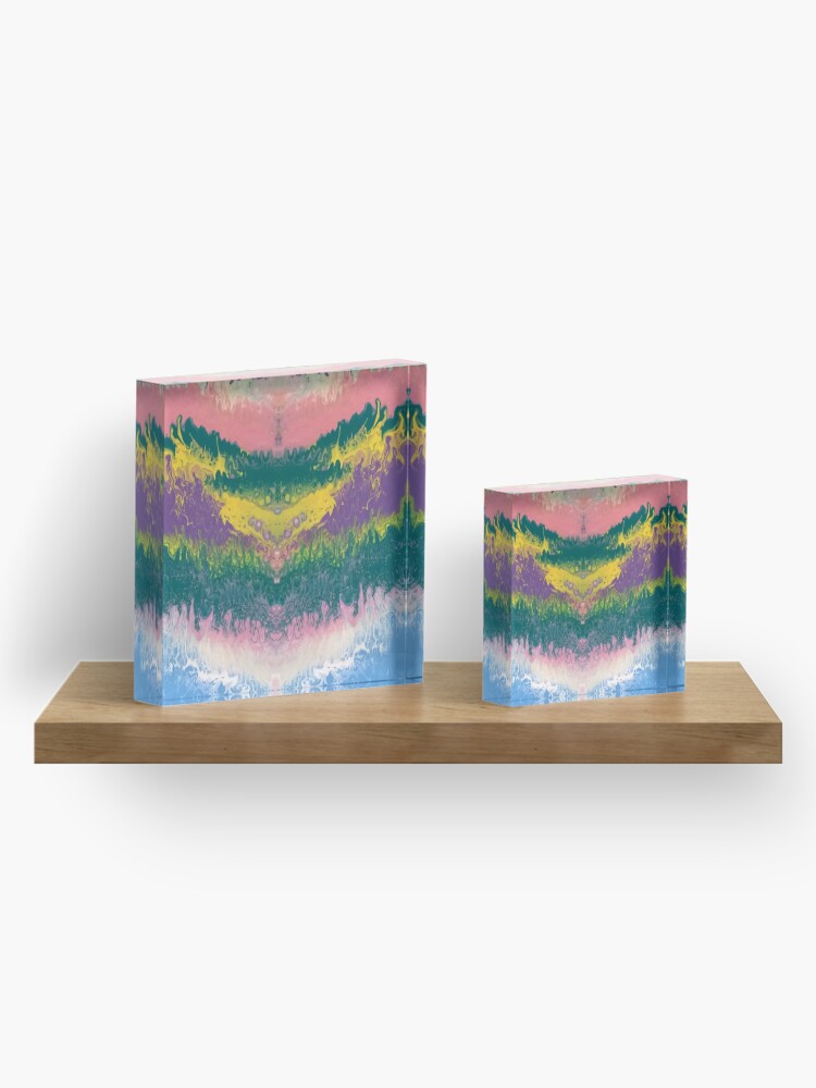 Alternate view of Abstract Painting-"South Beach Ocean Waves" Acrylic Block