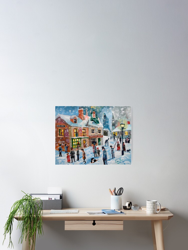 Scrooge and Tiny Tim a Christmas Carol fine art mounted print Gordon Bruce