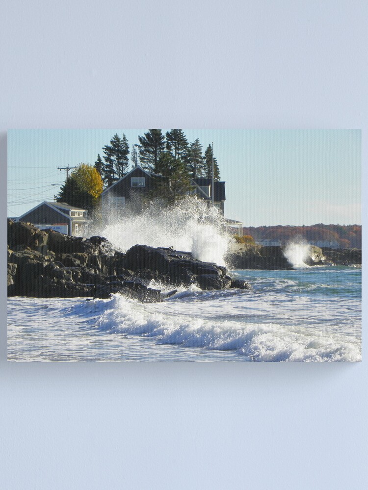 Alternate view of Kennebunk Maine Beach - Storm Waves Canvas Print