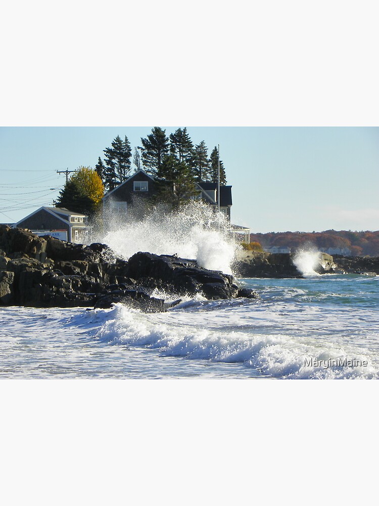 Kennebunk Maine Beach - Storm Waves by MaryinMaine