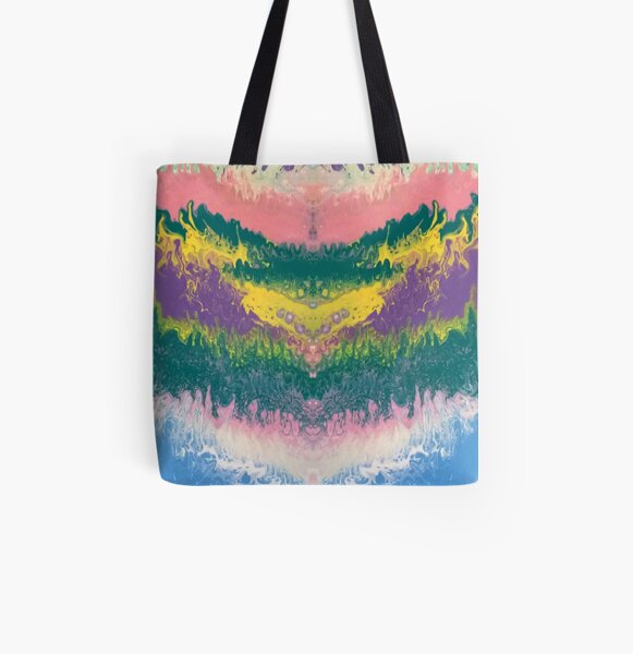 Abstract Painting-"South Beach Ocean Waves" All Over Print Tote Bag