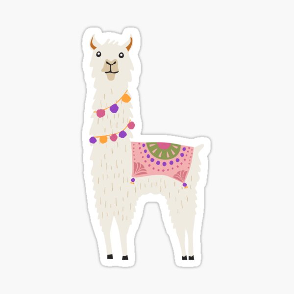 Llama on Blue Sticker
