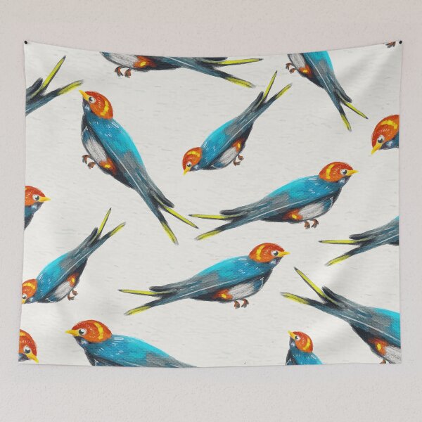 Item preview, White pattern with birds designed and sold by Kirill Berbetch.