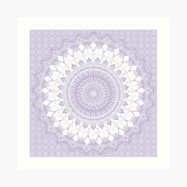 Boho Pastel Purple Mandala Art Print
