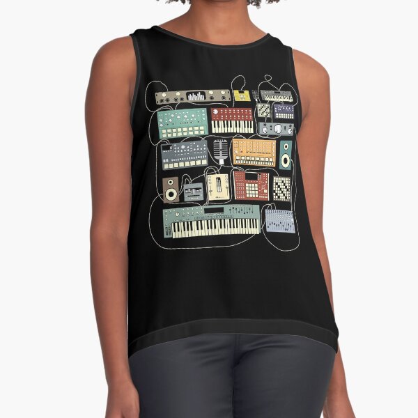 Electronic musician Synthesizer and Drum Machine Dj Sleeveless Top