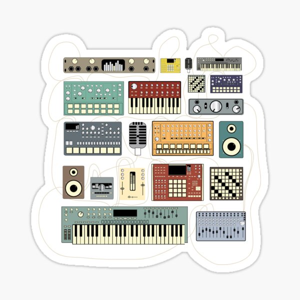 Elektronischer Musiker Synthesizer und Drum Machine Dj Sticker