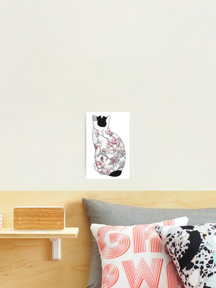 Cat In Apple Blossom Tattoo Photographic Print By Runcatrun Redbubble