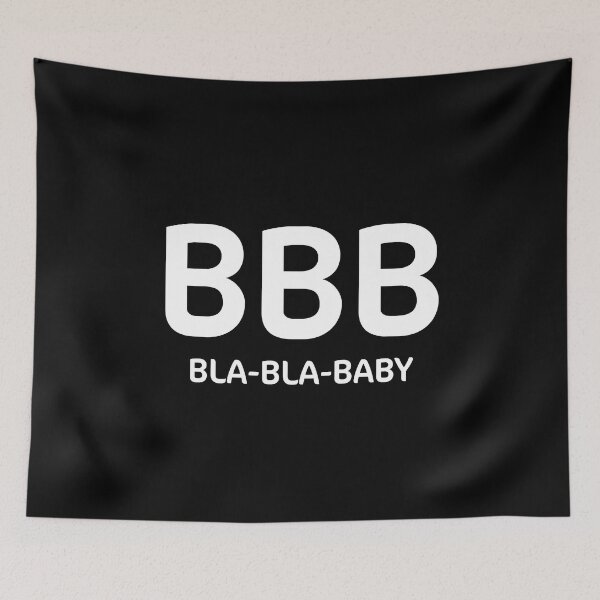 Item preview, Black typography pattern "Bla Bla Baby" designed and sold by Kirill Berbetch.
