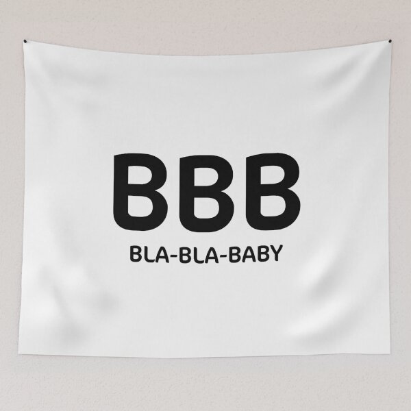 Item preview, White typography pattern "Bla Bla Baby" designed and sold by Kirill Berbetch.