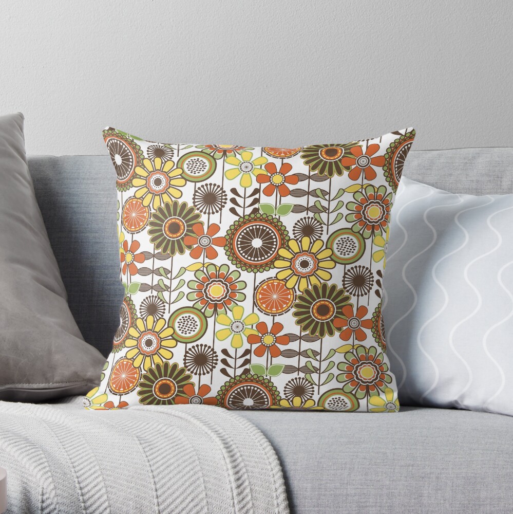 orange and green throw pillows