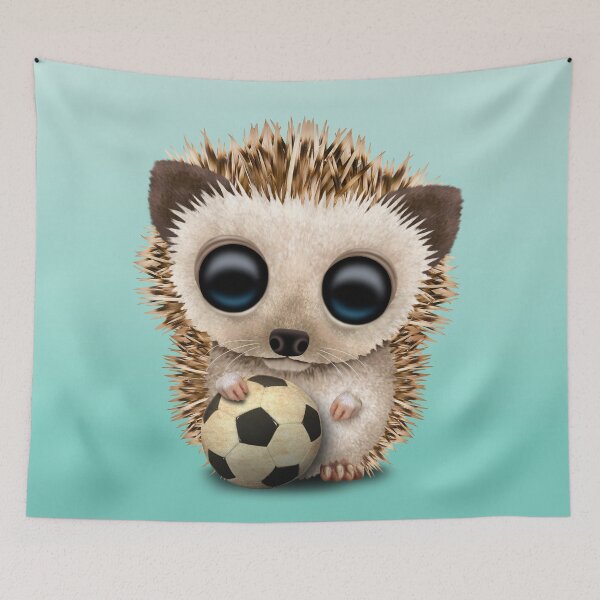 Item preview, Cute Baby Hedgehog With Football Soccer Ball designed and sold by JeffBartels.