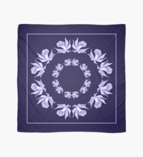 Light Purple Orchids Blue Square Chiffon Scarf, Pillow, Tote Scarf