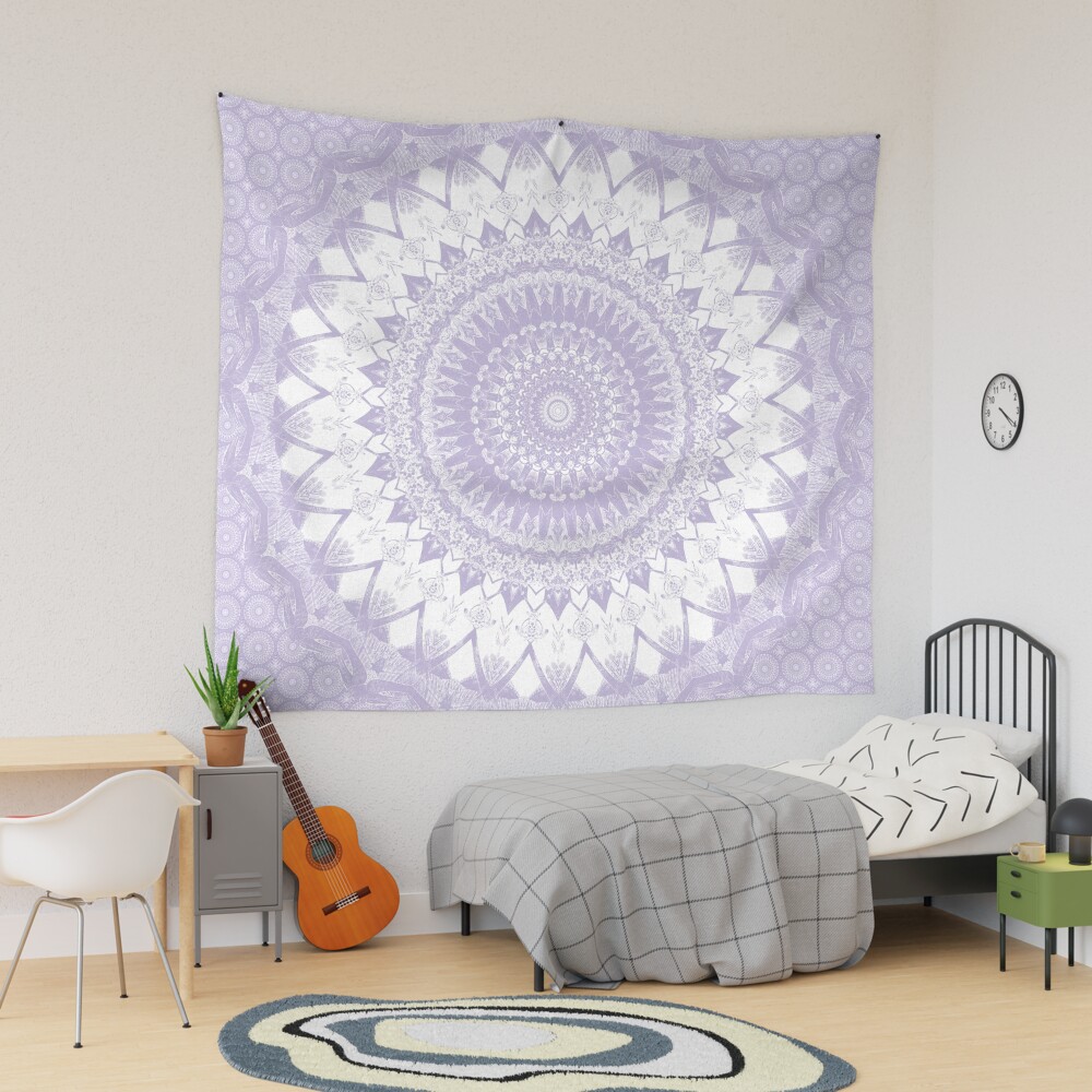 Purple Mandala Tapestry Light Purple Tapestry Boho Pastel Purple