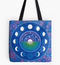 Moon Phase Mandala Tote Bag