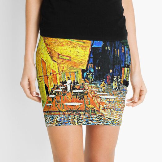 Van Gogh - Cafe Terrace, Place du Forum, Arles Mini Skirt