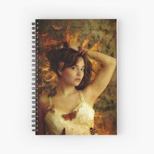 Girl with Moths Spiral Notebook