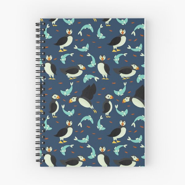 Item preview, Geometric Puffins on Dark Blue designed and sold by landpenguin.