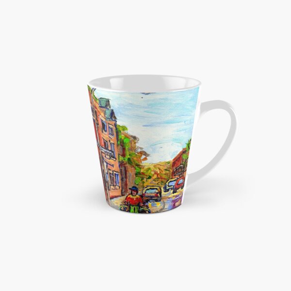 Vista previa del artículo con la obra «ESCENAS DE LA CALLE DE MONTREAL PINTURA DEL RINCÓN CAFÉ RUE DULUTH EN SAN URBAIN QUEBEC ARTE DEL BARRIO», diseñado y vendido por Carole  Spandau.