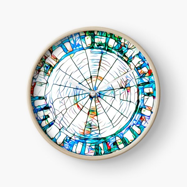 Glass stain mosaic 5 - circle web Clock