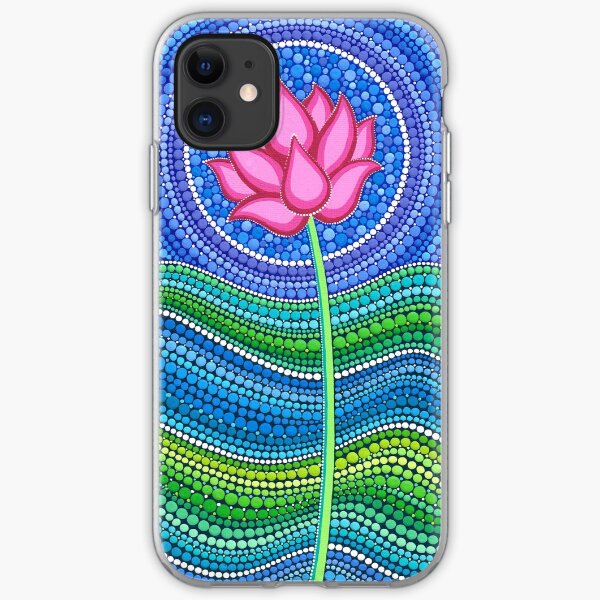 Art Deco Lotus Flowers in Pink & Navy iPhone 11 case Art Deco Lotus Flowers in Pink & Navy iPhone 11 case