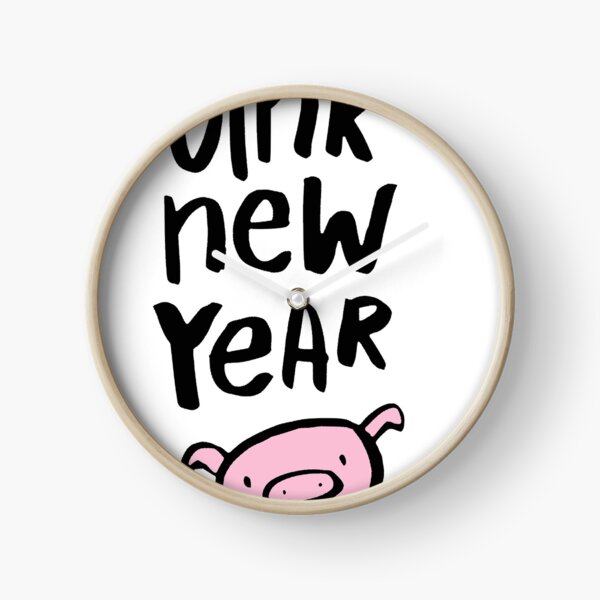 Oink Happy New Year Clock
