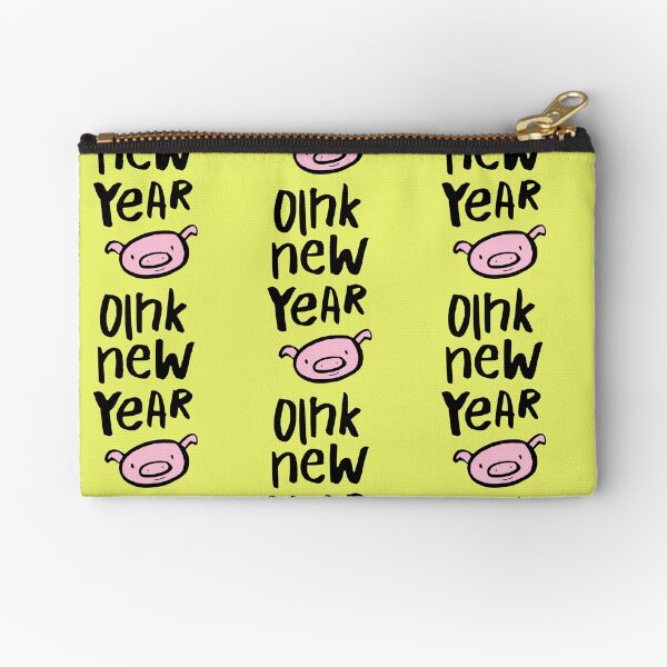 Oink Happy New Year Zipper Pouch