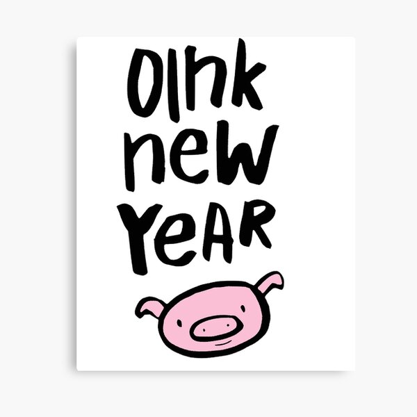 Oink Happy New Year Canvas Print