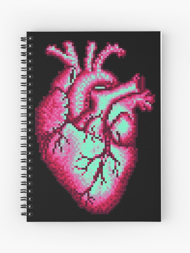 Realistic Heart Pixel Art Spiral Notebook By Codrea Redbubble