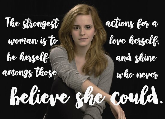 Emma Watson Inspiring Feminism Quote Poster Poster By Nikoiscreating