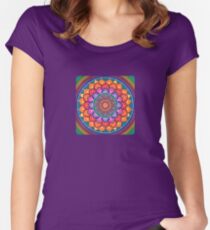 Lotus Rainbow Mandala Women's Fitted Scoop T-Shirt