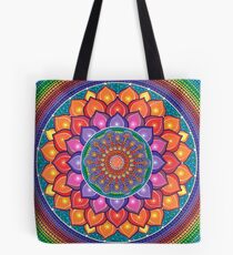 Lotus Rainbow Mandala Tote Bag