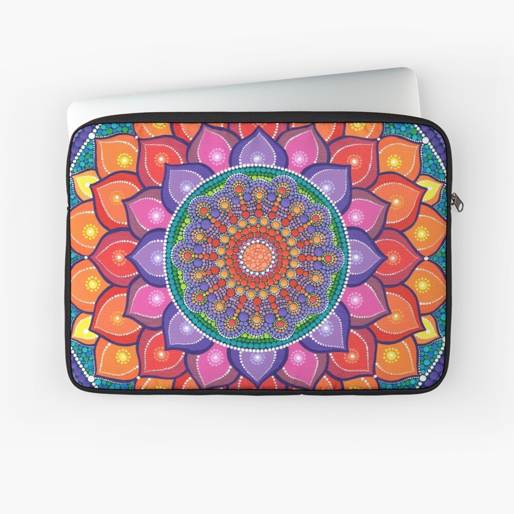Lotus Rainbow Mandala Laptop Sleeve