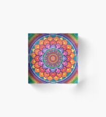 Lotus Rainbow Mandala Acrylic Block